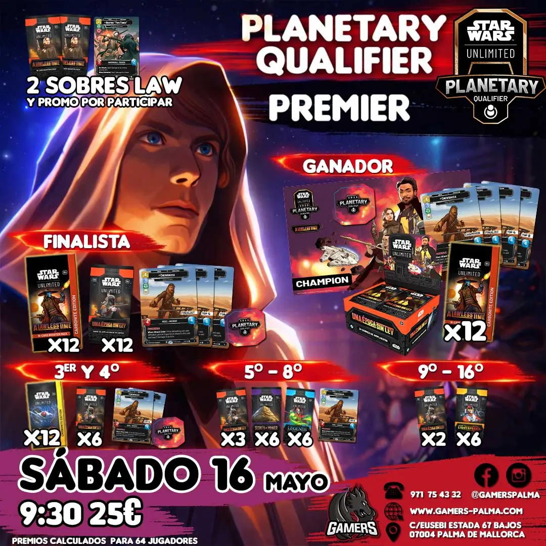 cartas star wars unlimited planetary qualifier law
