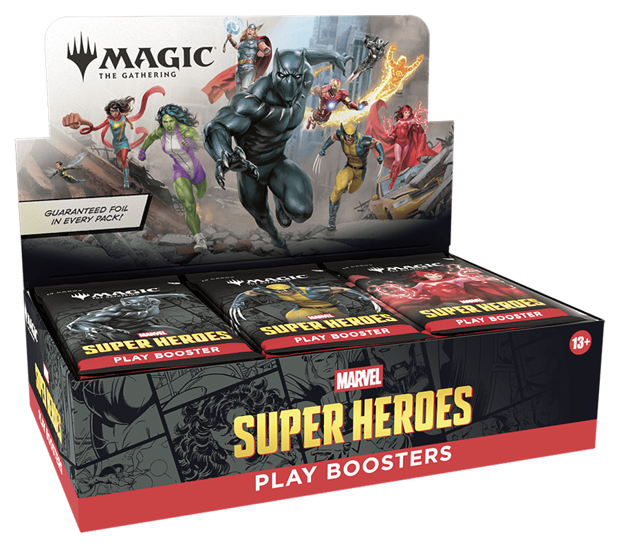 marvel super heroes playbooster box cartas magic
